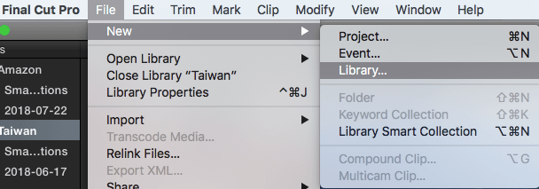 Remember to create a new library on your external ssd