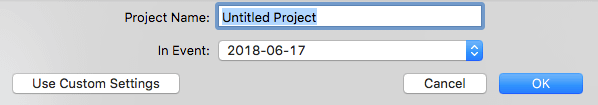Creating a project on your external hard drive